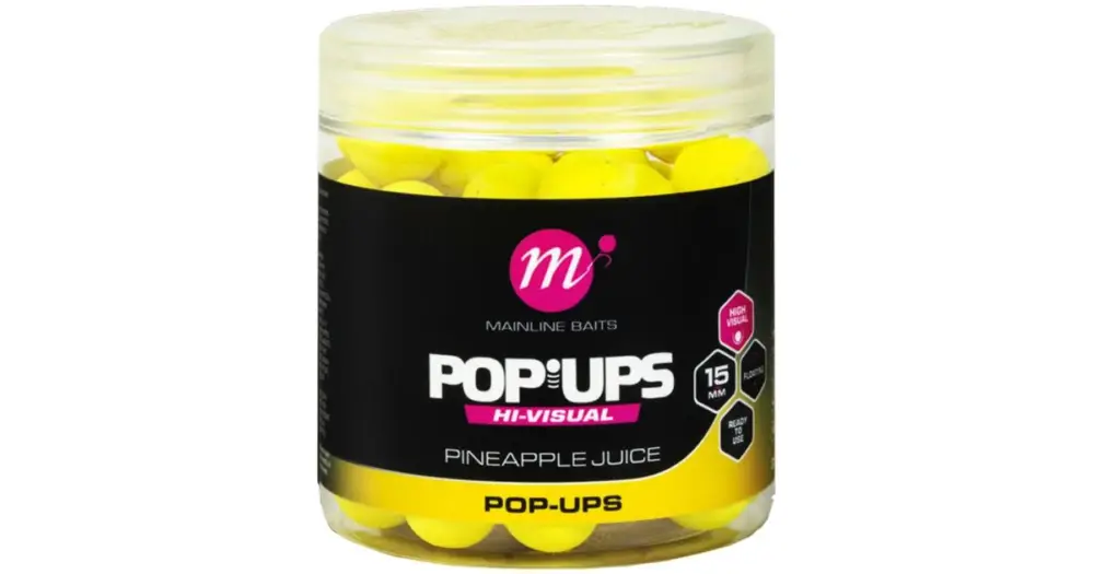 Mainline Plovoucí Boilie High Visual Pop-ups Pineapple Juice 15 mm 50 ks Super Cena