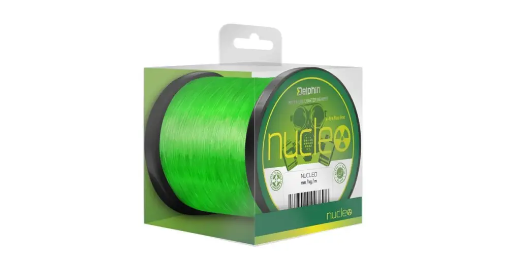 Delphin Vlasec Nucleo Fluo Zelený - Průměr 0,30 mm Nosnost 7,7 kg Návin 1200 m Autentický
