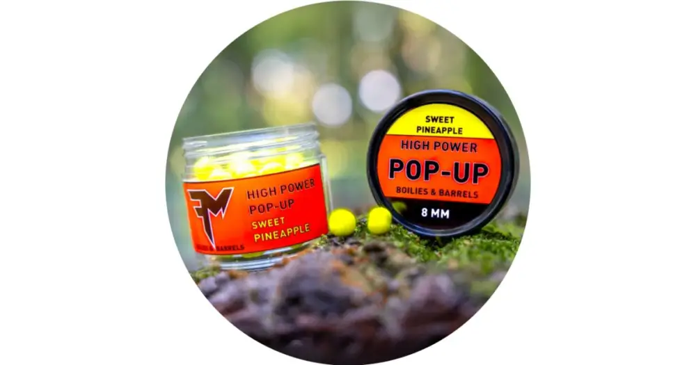 Ověřený Feedermania Plovoucí Nástrahy High Power Pop-Up Boilies & Barrels 8 mm - Sweet Pineapple