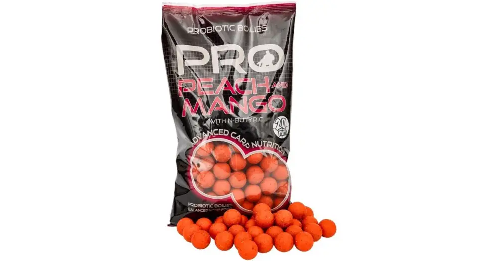 Objednat Nyní Starbaits Boilie Probiotic Peach Mango + N-Butyric - 800 g 20 mm