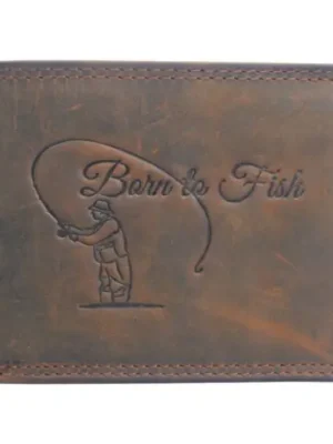 Akční Nabídka Kožená Pánská Peněženka s Ražbou Born To Fish