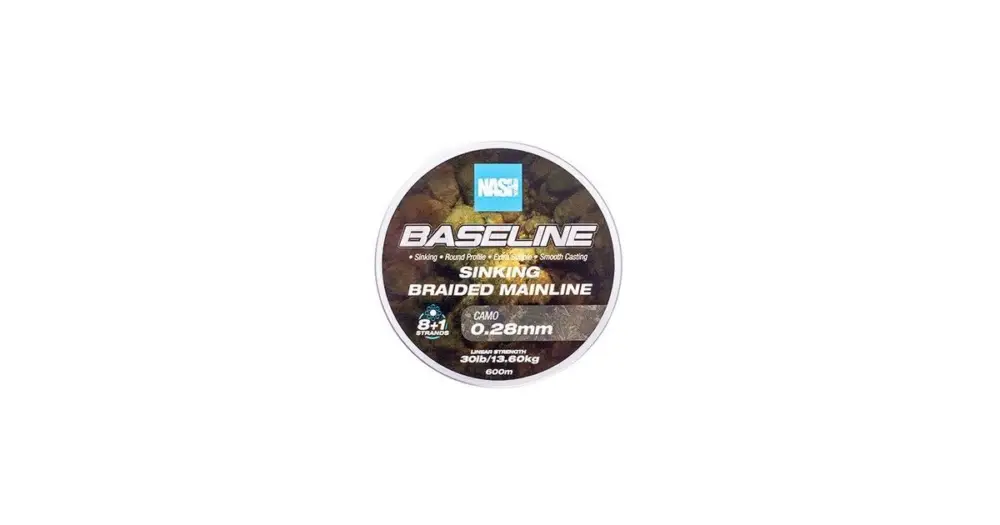 Nash Splétaná Šňůra Baseline Sinking Braid Camo 600 m Nejlepší Volba