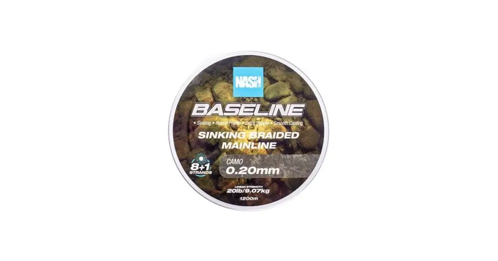 Originální Nash Splétaná Šňůra Baseline Sinking Braid Camo 1200 m