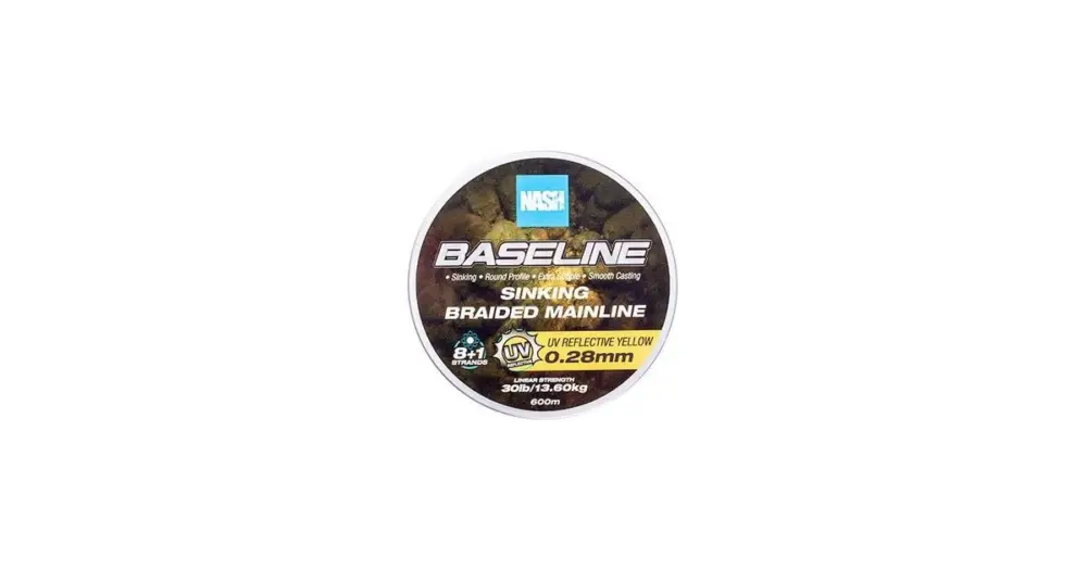 Ihned K Objednání Nash Splétaná Šňůra Baseline Sinking Braid UV Yellow 600 m - 0,28 mm 13,6 kg