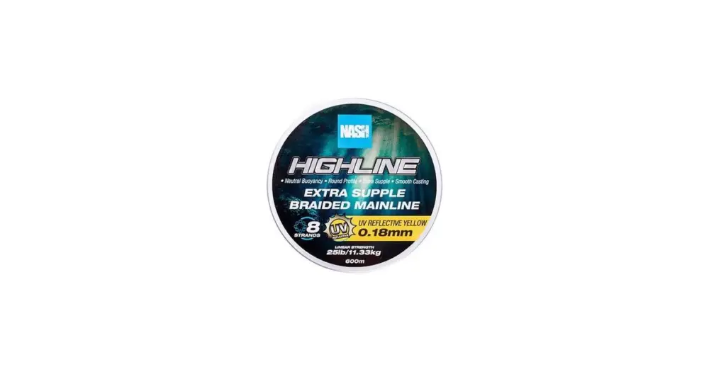 Kup Teď Nash Splétaná Šňůra Highline Extra Supple Braid UV Yellow 600 m