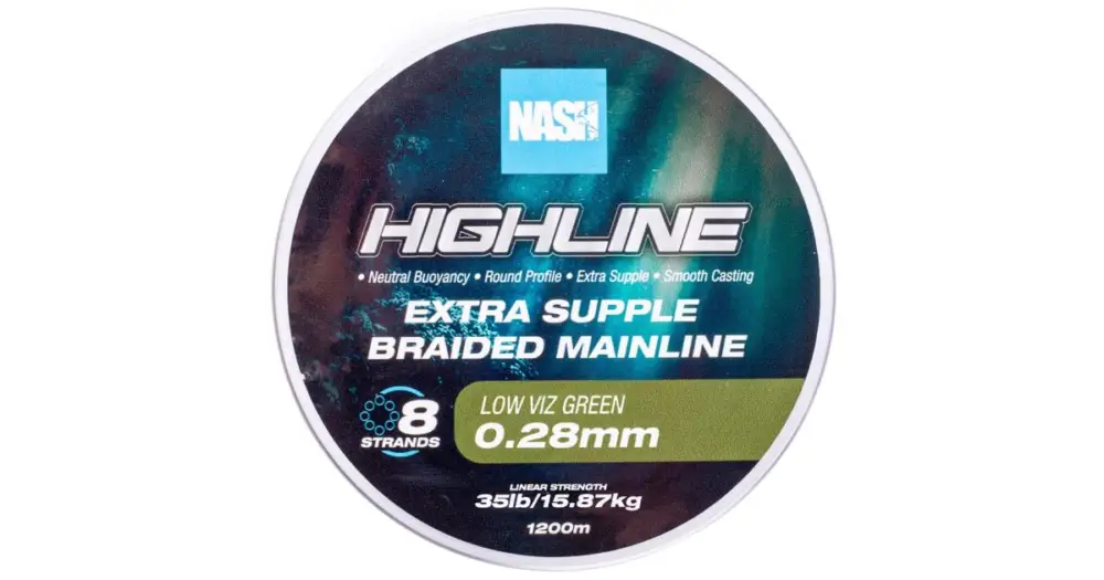 Hit Sezóny Nash Splétaná Šňůra Highline Extra Supple Braid Green 1200 m - 0,28 mm 15,87 kg