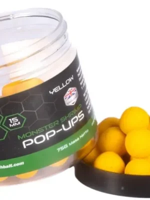 Značkový Nash Plovoucí Boilie Pop Ups Monster Shrimp Yellow 75 g - 20 mm