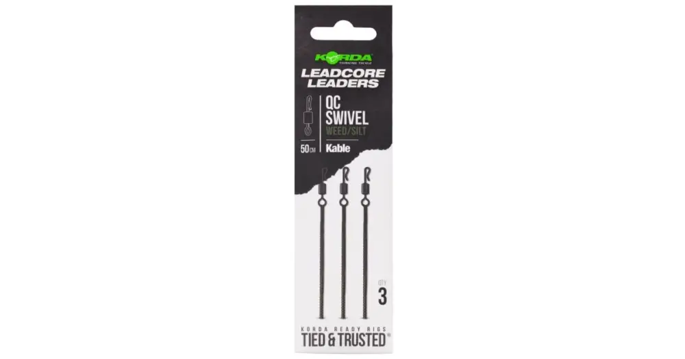 Korda Montáž Kable Leadcore Leader QC Swivel 50 cm - Weed Hit Sezóny