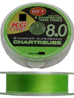 Zlevněný WFT Splétaná Šňůra KG 8.0 Chartreuse 150 m - 0,18 mm 24 kg