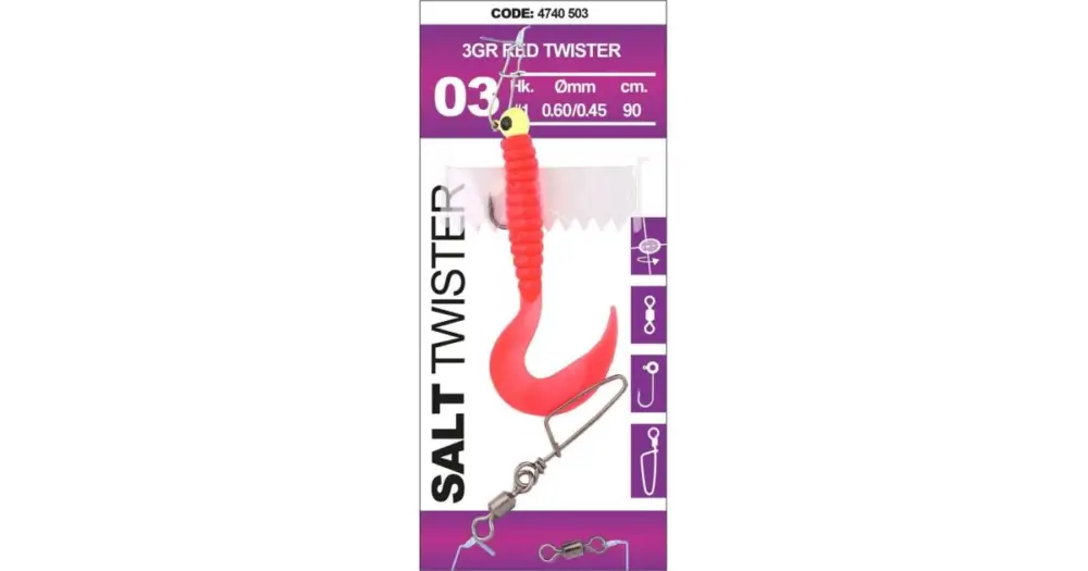 Poslední Šance Spro Návazec Na Tresky Salt Twister Red 90 cm - Háček 1 Hmotnost 3 g