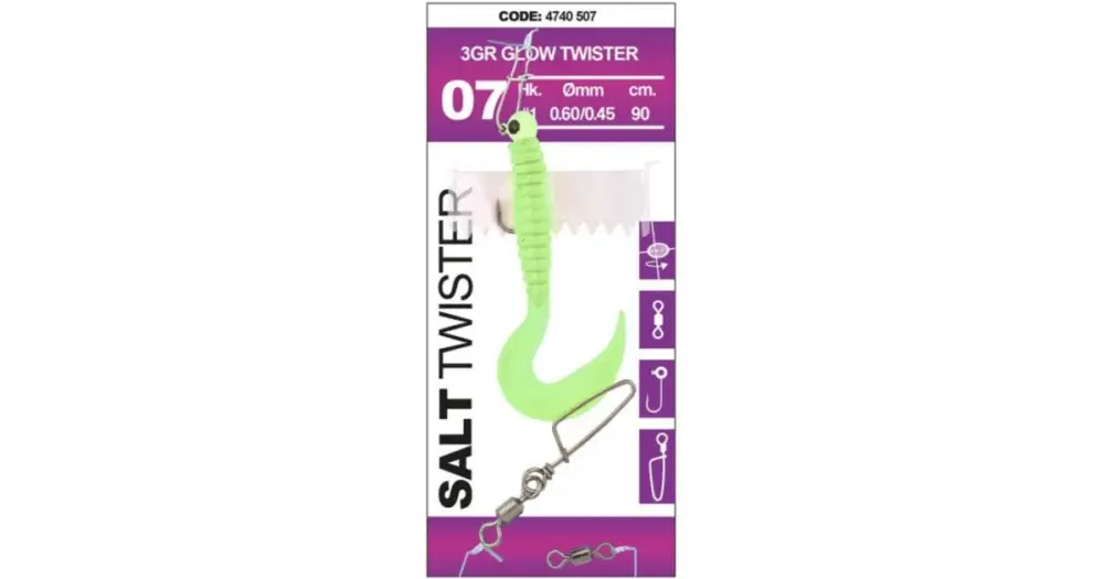 Omezená Nabídka Spro Návazec Na Tresky Salt Twister Glow 90 cm - Háček 1 Hmotnost 3 g