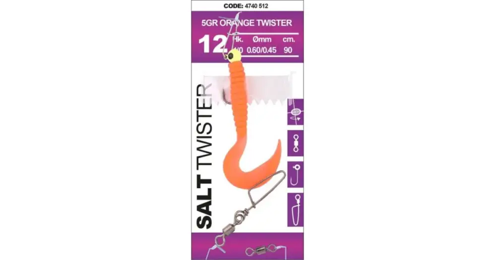 Poslední Šance Spro Návazec Na Tresky Salt Twister Orange 90 cm - Háček 1/0 Hmotnost 5 g