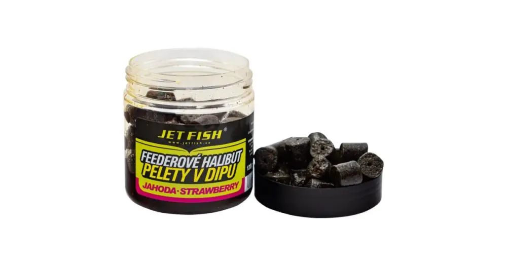 Jet Fish feederové halibut pelety v dipu 12 mm 120 g-Oliheň Top Prodej