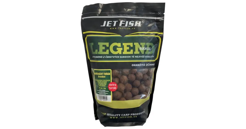 Jet Fish Extra Tvrdé Boilie Legend Range Klořeněný Tuňák Broskev 20 mm 250 g Rychlé Dodání