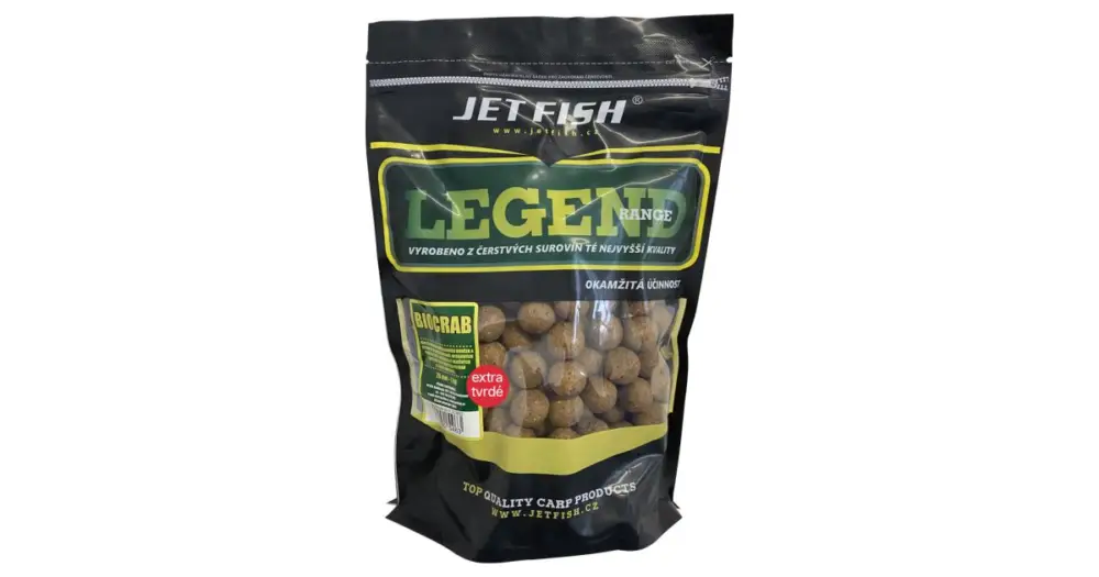 Jet Fish Extra Tvrdé Boilie Legend Range Biocrab 250 g - 20 mm Doprava Zdarma