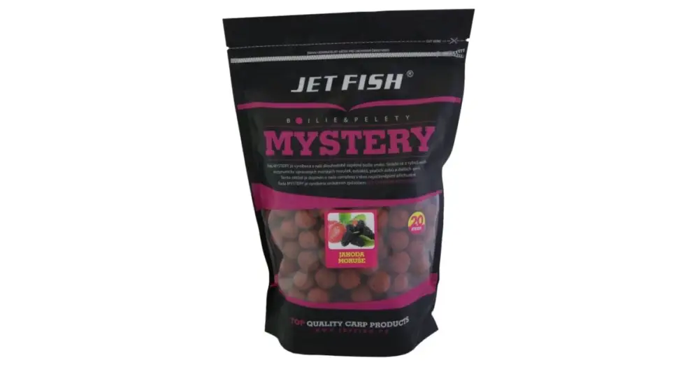 Jet Fish Boilie Mystery Jahoda Moruše - 220 g 16 mm Akční Cena