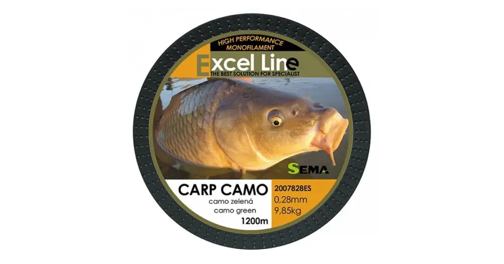 Výhodná Nabídka Sema Vlasec Carp Camo Zelená 1200 m-Průměr 0,22 mm / Nosnost 6,1 kg