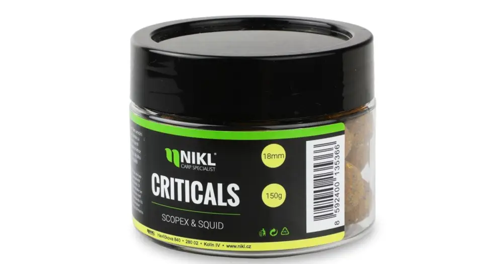 Nikl Boilie Criticals Scopex & Squid 150 g - 18 mm Bezpečná Platba