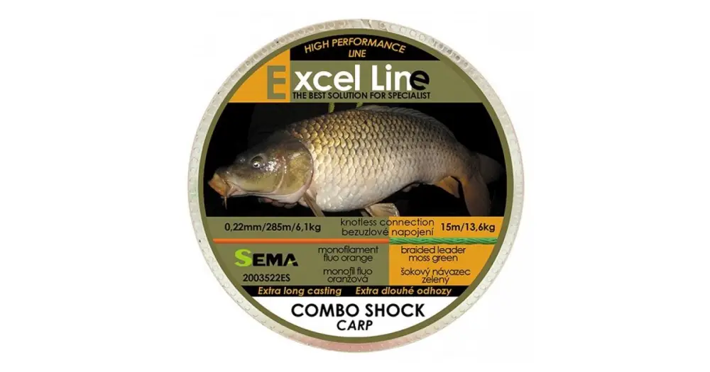 Sema Vlasec Combo Shock Carp Oranžová 300 m-Průměr 0,25 mm / Nosnost 8,4 kg Hit Sezóny