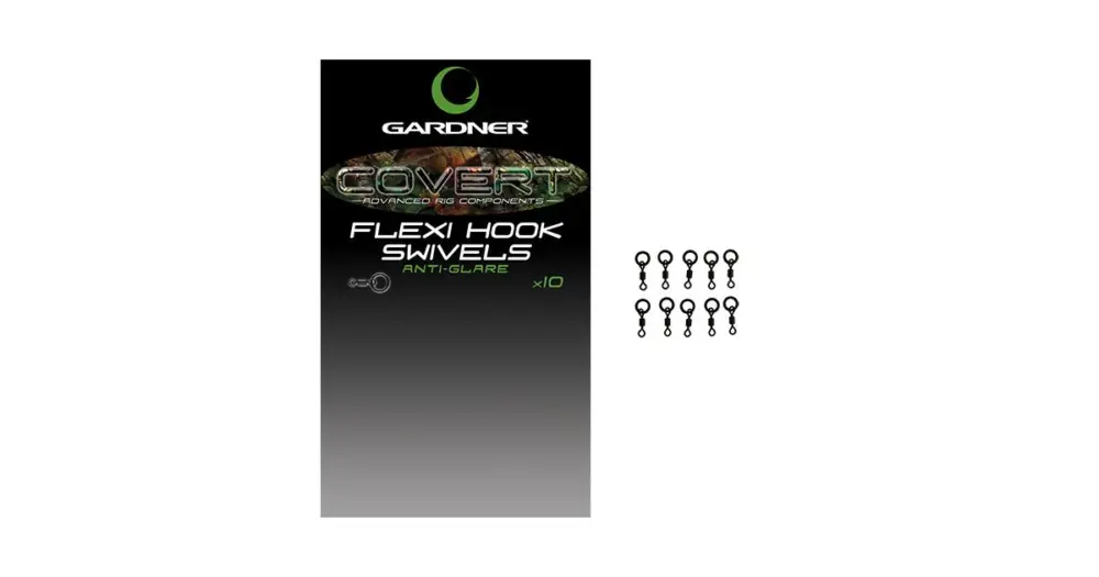 Horká Nabídka Gardner Obratlík s Kroužkem Covert Flexi Hook Swivels 10 ks Velikost 20