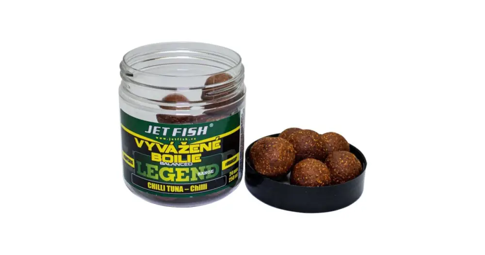 Vysoce Kvalitní Jet Fish Vyvážené Boilie Legend Range Chilli Tuna 250 ml - 20 mm