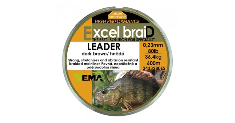 Autentický Sema Splétaná Šňůra Leader Hnědá-Průměr 0,23 mm / Nosnost 80 lb / Návin 600 m