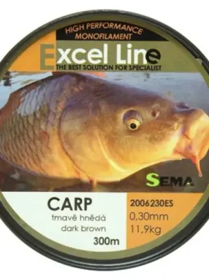 Akce Sema Vlasec Excel Carp 300 m Hnědá-Průměr 0,28 mm / Nosnost 9,85 kg