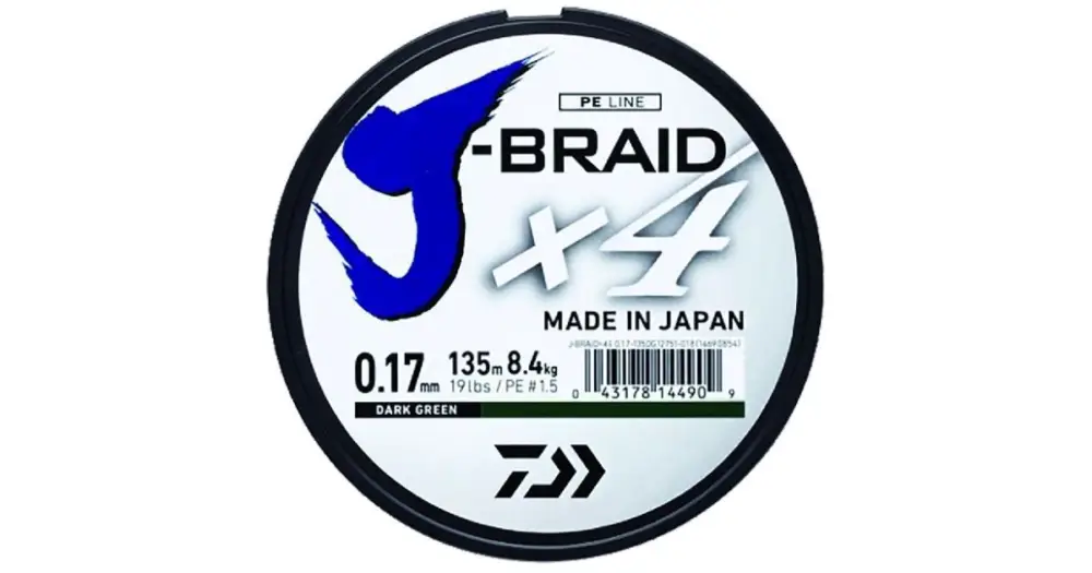 Levný Daiwa Splétaná Šňůra J-Braid 4 Žlutá 135 m-Průměr 0,21 mm / Nosnost 12,4 kg