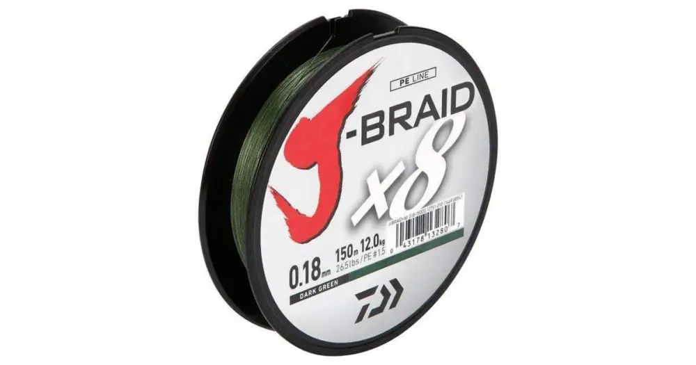 Daiwa Splétaná Šňůra J-Braid Dark Green 300 m-Průměr 0,28 mm / Nosnost 26,5 kg Sleva