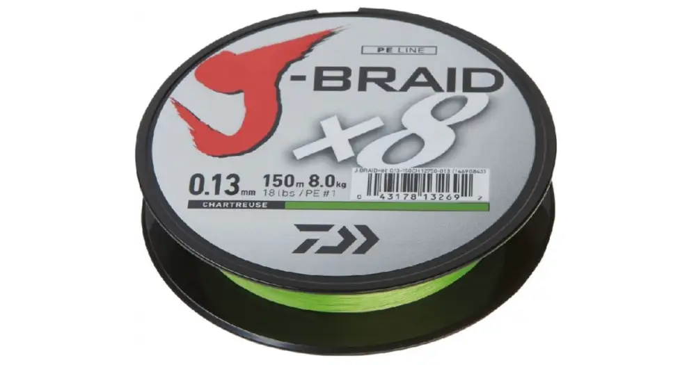 Daiwa Splétaná Šňůra J-Braid Chartreuse 300 m-Průměr 0,42 mm / Nosnost 46,5 kg Doprava Zdarma