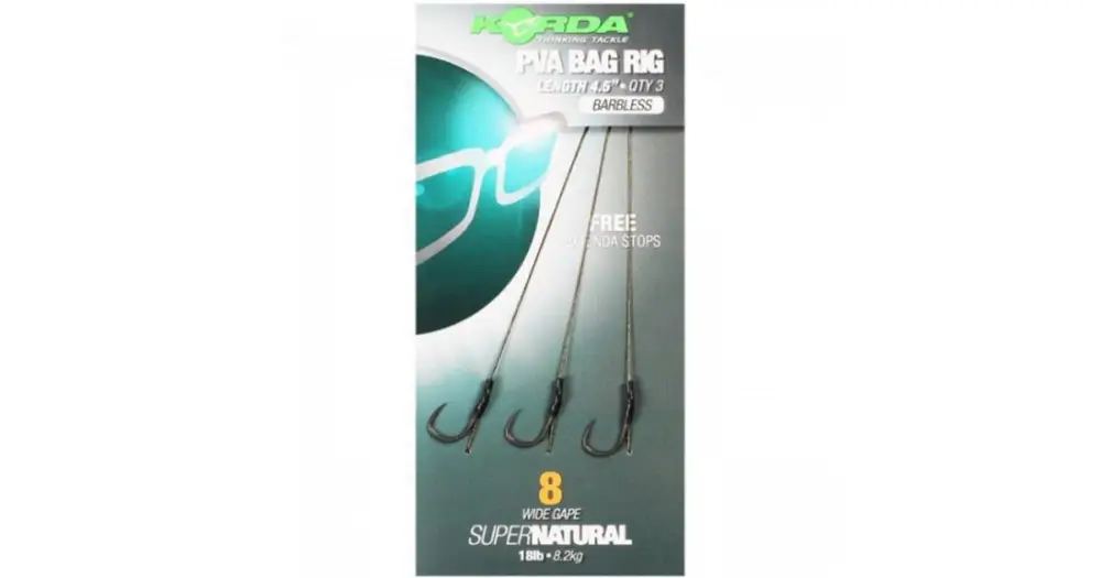 Korda Návazec Solidz PVA Rig Wide Gape Barbless 18 lb 3 ks-Háček 4 Časově Omezené