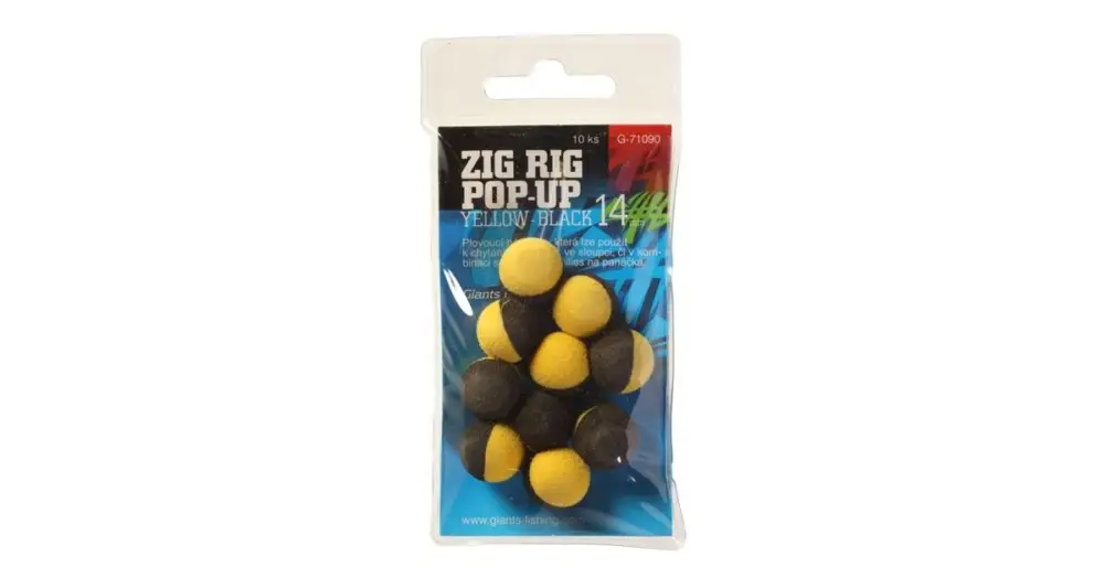 Giants Fishing Pěnové Plovoucí Boilie Zig Rig 10 mm-černo žlutá Víkendová Akce