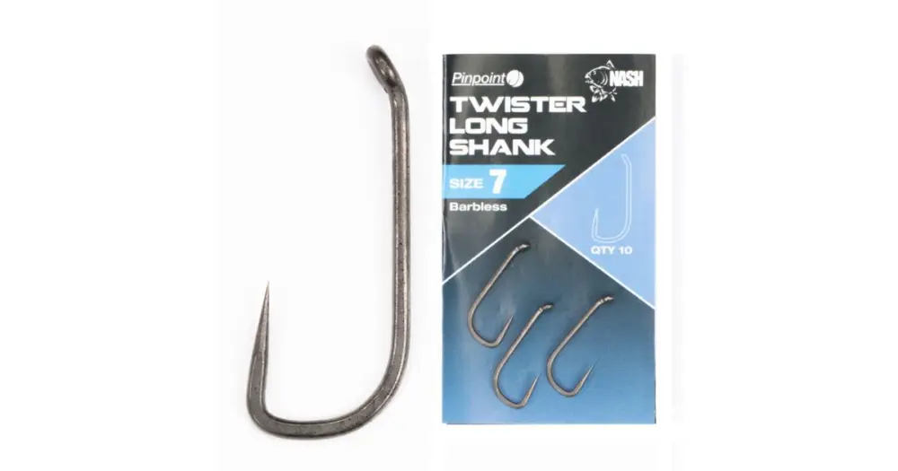 Dokud Zásoby Vydrží Nash Háčky Twister Long Shank Barbless Bez Protihrotu 10 ks-Velikost 10