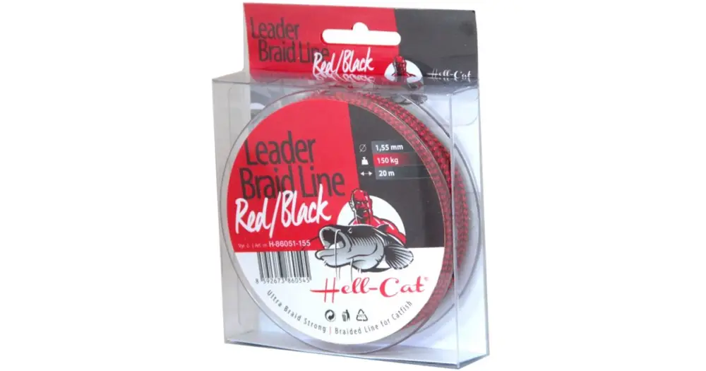 Hell-Cat Návazcová Šňůra Leader Braid Line Red Black 20 m-Průměr 1,40 mm / Nosnost 125 kg Hit Sezóny