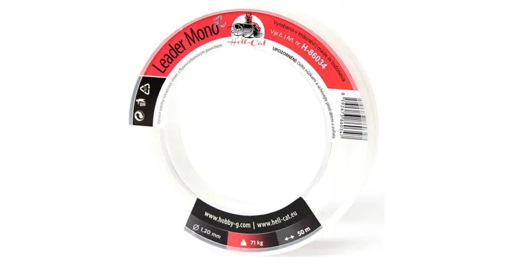 Hell-Cat Vlasec Návazcový Leader Mono FC 50 m-Průměr 0,80 mm / Nosnost 41 kg Omezená Nabídka