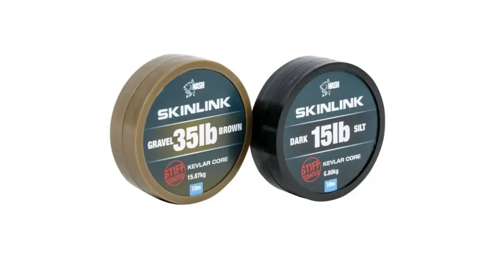 Nejprodávanější Nash Návazcová Šňůrka Potahovaná SkinLink Stiff 10 m Gravel Hnědá