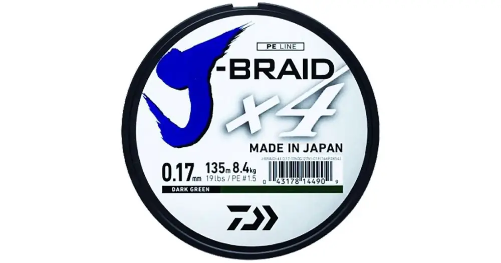 Daiwa Splétaná Šňůra J-Braid 4 Tmavě Zelená 135 m Originální