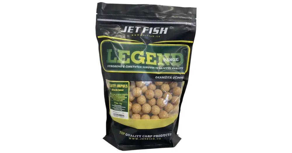 Jet Fish Boilie Legend Range Žlutý Impuls Ořech Javor Must-Have