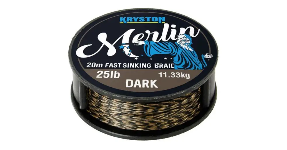 Kryston Návazcová Šňůrka Merlin Fast Sinking Braid Černá 20 m Časově Omezené