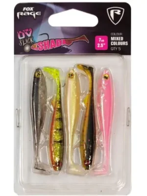 Značkový Fox Rage Gumová Nástraha Slick Shad UV Mixed Colour Packs 5 ks-Délka 9 cm