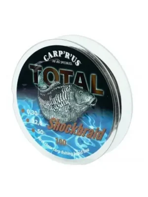 Akce Carp´R´Us Splétaná Šňůra Total Shock Braid 100 m Hnědá - Průměr 0,30 mm / Nosnost 13,6 k-Průměr 0,30 mm / Nosnost 13,6 kg