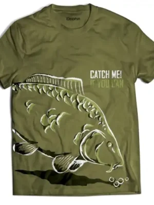 Značkový Delphin Tričko Catch Me Kapr-Velikost S