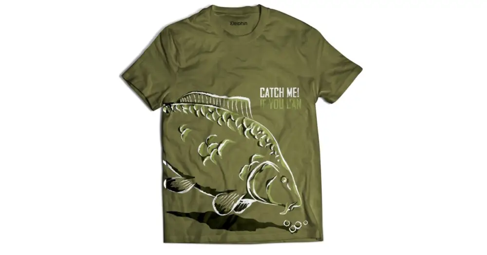Značkový Delphin Tričko Catch Me Kapr-Velikost S