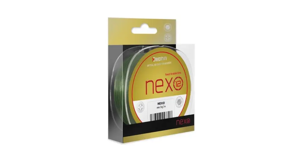 Delphin Splétaná Šňůrka Nexo 12 Zelená-Průměr 0,20 mm / Nosnost 33 lb / Návin 300 m Hit Sezóny