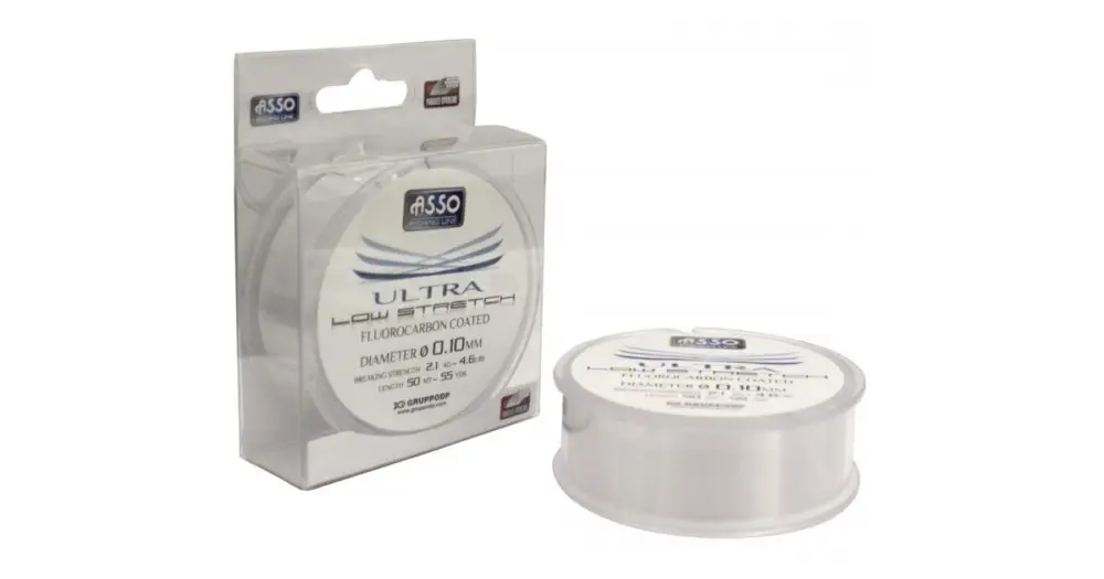 Asso Vlasec Ultra Low Stretch 50 m Čirá-Průměr 0,18 mm / Nosnost 6,3 kg Odeslání Ihned