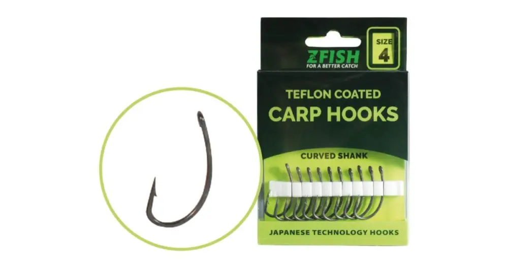 Speciální Cena Zfish Teflonové Háčky Curved Shank 10 ks-Velikost 8
