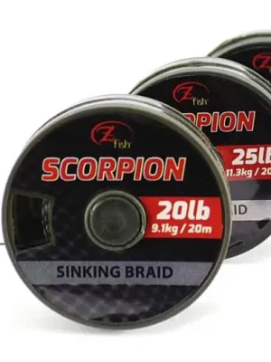 Zfish Šňůrka Scorpion Sinking Braid Camou 20 m-Průměr 35 lb / Nosnost 15,9 kg Horká Nabídka