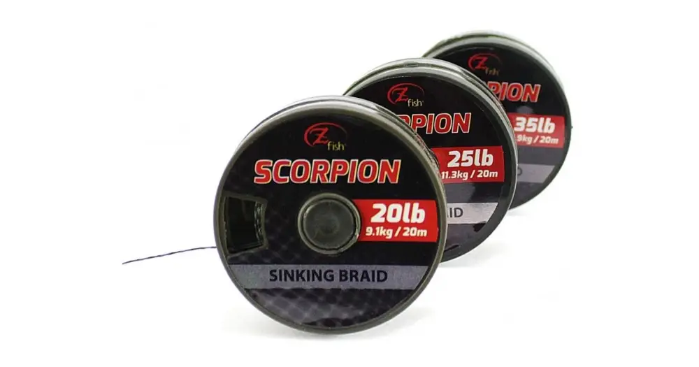 Zfish Šňůrka Scorpion Sinking Braid Camou 20 m-Průměr 35 lb / Nosnost 15,9 kg Horká Nabídka
