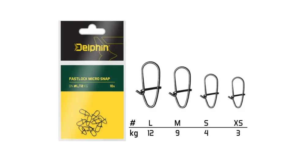 Akce Delphin Karabinka Fastlock Micro Snap 10 ks-Velikost XS Nosnost 3 kg