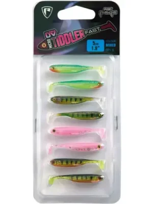 Zlevněný Fox Rage Gumová Nástraha UV Micro Tiddler Fast Mixed Colour Pack 5 cm 8 ks